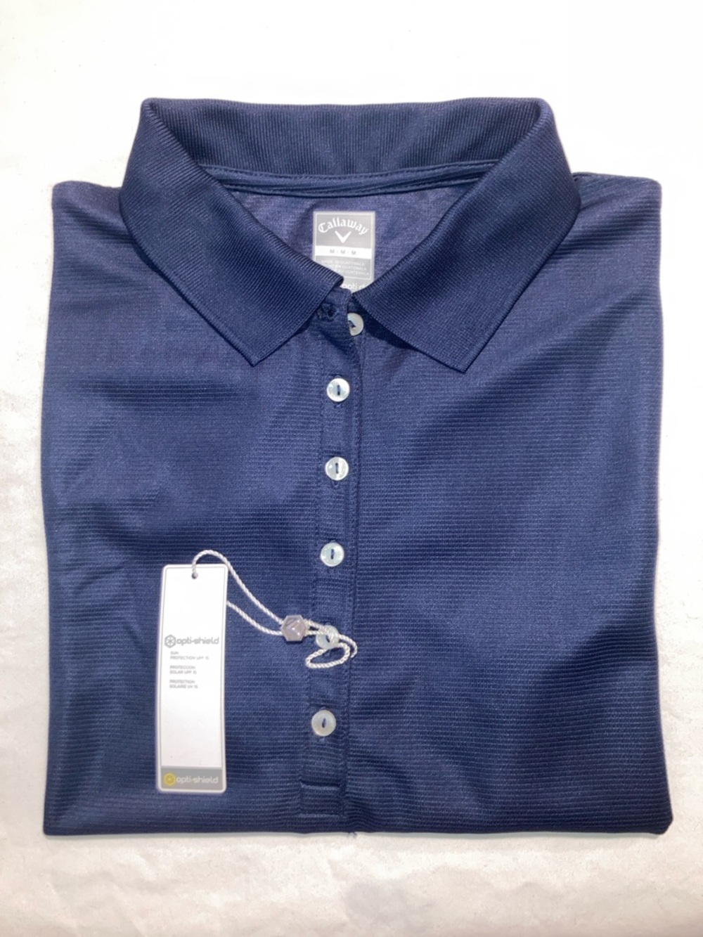 Women’s Callaway Navy Short-Sleeve Polo Button-Down Top